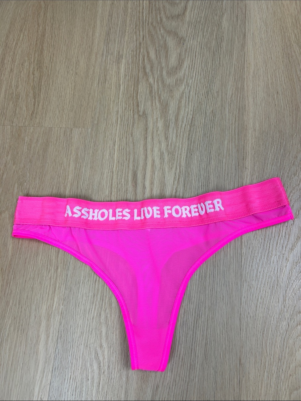 Assholes Live Forever Logo Waist Mesh Thong Panty XL
